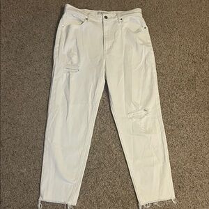 Women’s Lucky Brand White Boyfriend/Ankle Jeans